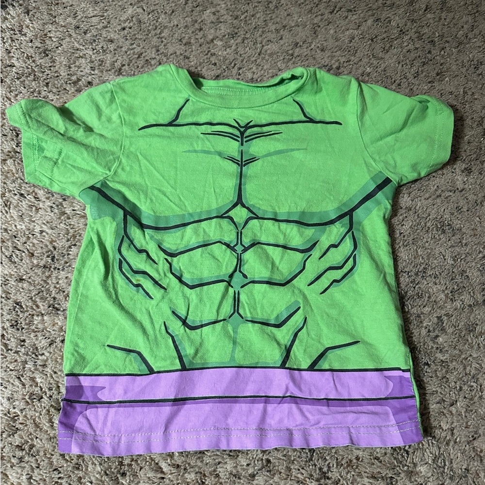 Kids Green and Purple Superhero Costume T-Shirt
